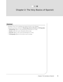 Chapter 2: The Very Basics of Spanish