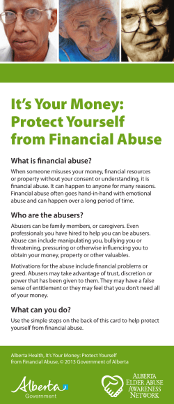 It`s Your Money: Protect Yourself from Financial Abuse