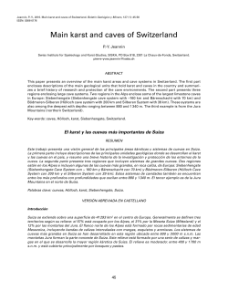 Main karst and caves of Switzerland