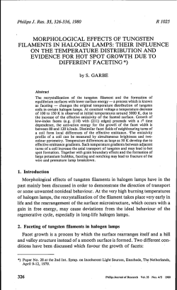 morphological effects of tungsten filaments in halogen