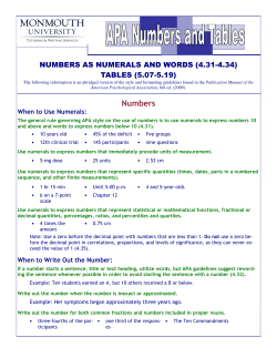 APA Numbers and Tables2011