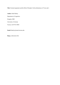Title: External arguments and the Mirror Principle: On the
