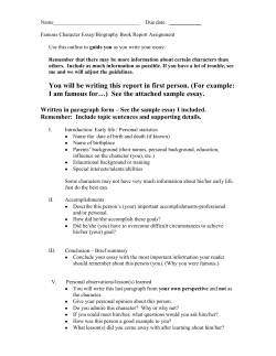 Sample Report : George Washington