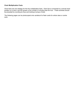 Clock Multiplication Facts Clock facts are one strategy for the five