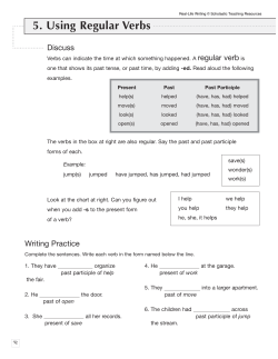 5. Using Regular Verbs