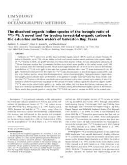 Schwehr, et al. The dissolved organic iodine species of the isotopic