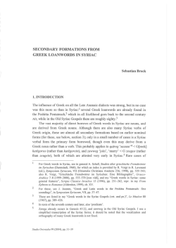 GREEK LOAN\ryORDS IN SYRIAC