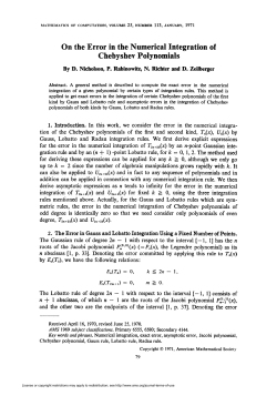 Chebyshev Polynomials - American Mathematical Society
