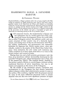 HASHIMOTO SANAI - The Journal of the Rutgers University Libraries