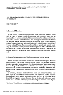 The Universal Banking System in the Federal Republic of Germany