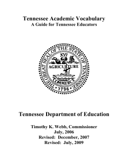 Tennessee Academic Vocabulary - Jefferson County Schools, TN