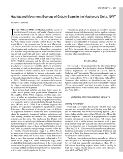 Habitat and Movement Ecology of Grizzly Bears in the Mackenzie