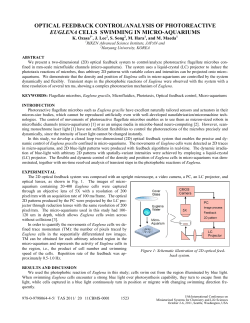 optical feedback control/analysis of photoreactive euglena cells
