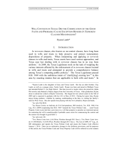 Ryann Lamb* In terrorem clauses, also known as