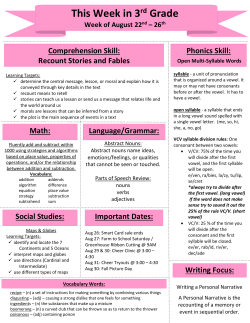 This Week in 3rd Grade