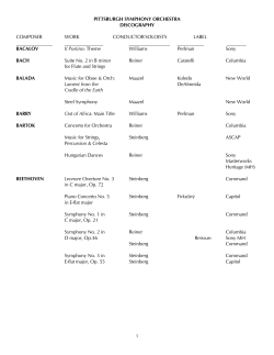 PITTSBURGH SYMPHONY ORCHESTRA DISCOGRAPHY