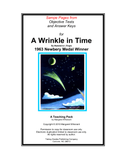 a wrinkle in time - Taking Grades Publishing Company
