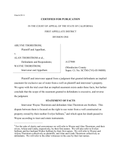 Thorstrom v. Thorstrom - West Region Title Insurance Center