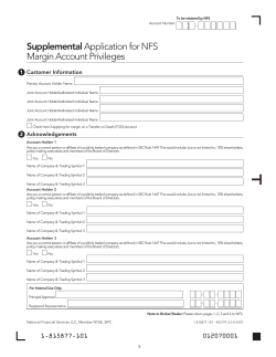 Supplemental Application for NFS Margin Account