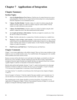 Chapter 7 Applications of Integration