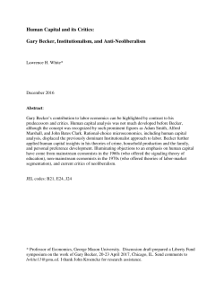 Human Capital and its Critics