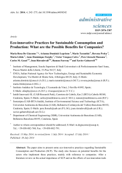 Eco-innovative Practices for Sustainable Consumption