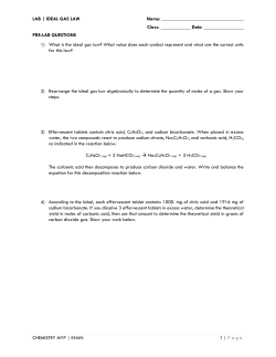 LAB | IDEAL GAS LAW Name