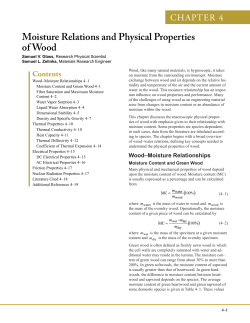 Moisture Relations and Physical Properties of
