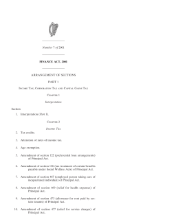 Finance Act 2001 - Houses of the Oireachtas