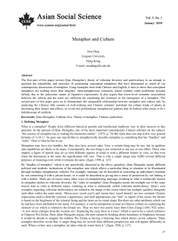 Metaphor and Culture - Canadian Center of Science and Education