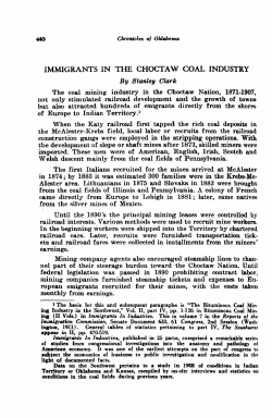 Immigrants in the Choctaw Coal Industry