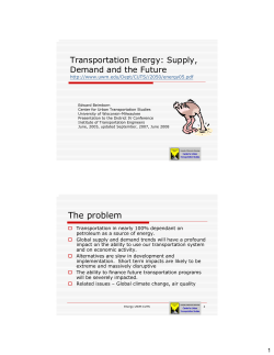 Energy: Supply, Demand and the Future