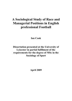 A Sociological Study of Race and Managerial Positions in English