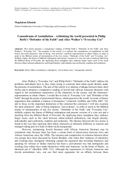 rethinking the world presented in Philip Roth`s “Defender of the Faith”