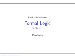 Formal Logic - Lecture 3