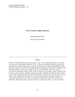 Fun and Games in Higher Education