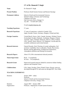 CV of Dr. Ramesh P. Singh