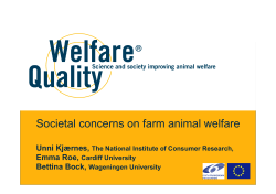 Societal concerns on farm animal welfare