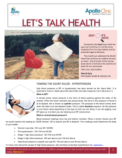taming the silent killer - hypertension