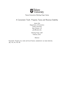 A Convenient Truth: Property Taxes and Revenue Stability
