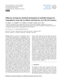 Influence of isoprene chemical mechanism on modelled changes in