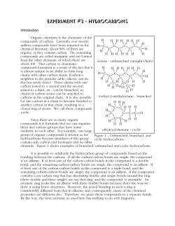 Experiment #3 - Hydrocarbons