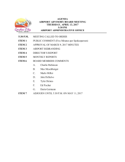 The Garden City Regional Airport &ndash; Advisory Board meeting