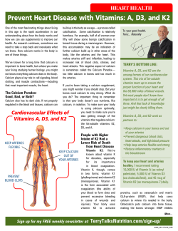 Prevent Heart Disease with Vitamins: A, D3, and K2