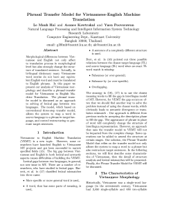 Phrasal Transfer Model for Vietnamese-English Machine