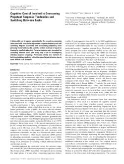 Cognitive Control Involved in Overcoming Prepotent Response
