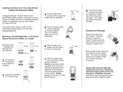 Aerobie AeroPress Coffee Maker User Manual