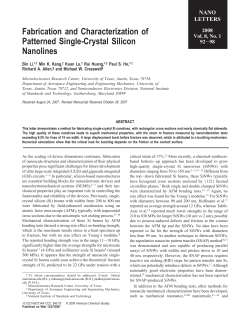 Fabrication and Characterization of Patterned Single