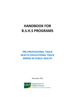 handbook for bshs programs - University of Alaska Anchorage
