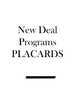 New Deal Programs Placards